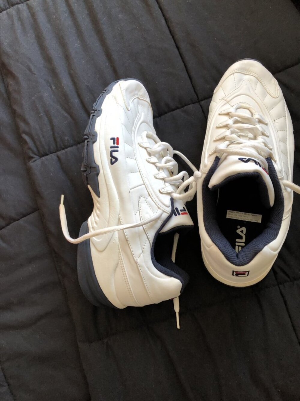 Fila white tennis shoes